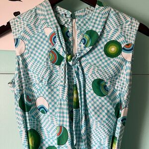 Vintage Dress with Geometric Retro Print